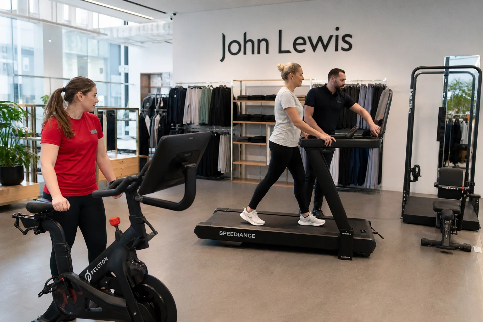 John Lewis запускает демо-зоны для тестирования тренажеров Peloton и Speediance