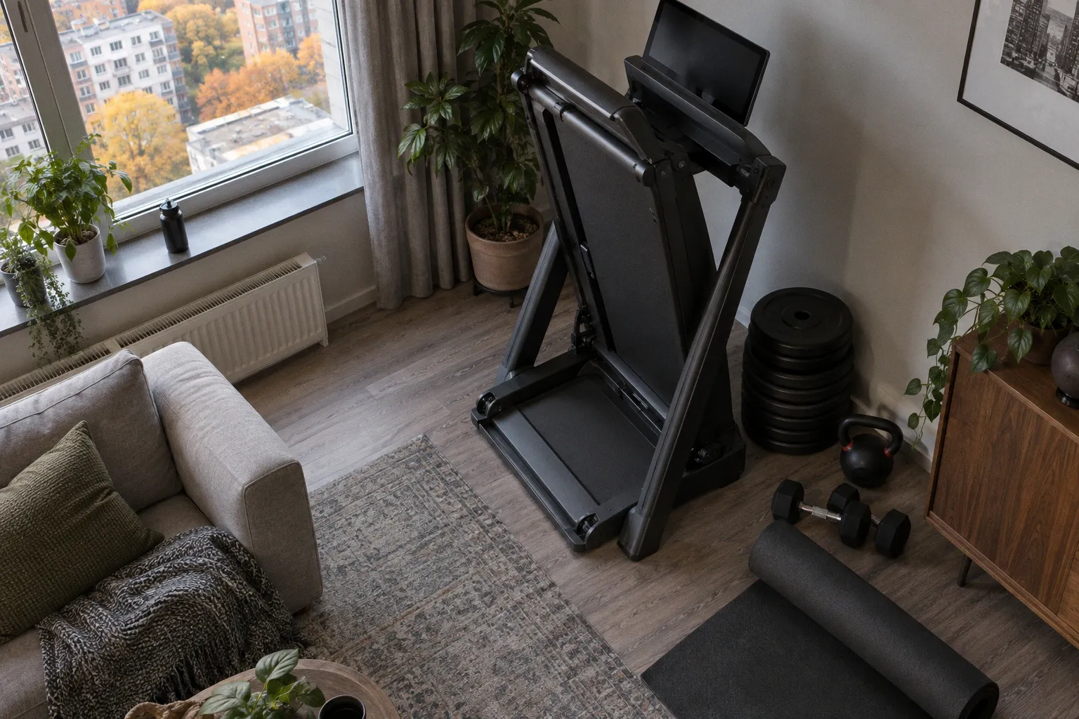 Peloton представила складную беговую дорожку Tread Flex для компактных квартир